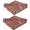 Sunnydaze Decor Sunnydaze Outdoor Square Tufted Seat Cushion - Red Stripe - Set Of 2 -Safavieh Store 5810004