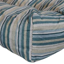 Sunnydaze Decor Sunnydaze Outdoor Square Tufted Seat Cushion - Neutral Stripes - Set Of 2 -Safavieh Store 5810022 ALT2