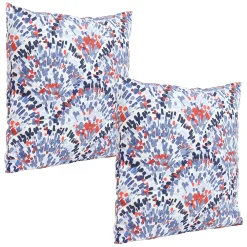 Sunnydaze Decor Sunnydaze 2 Square Outdoor Throw Pillow Covers - 17-Inch - Abstract Red/Blue