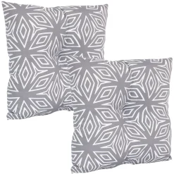Sunnydaze Decor Sunnydaze 2 Outdoor Tufted Back Cushions - 19 X 19-Inch - Gray Geometric