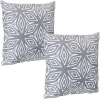 Sunnydaze Decor Sunnydaze 2 Square Outdoor Throw Pillow Covers - 17-Inch - Gray Geometric