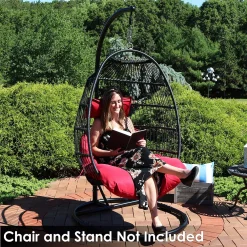 Sunnydaze Decor Sunnydaze Julia Egg Chair Replacement Seat And Headrest Cushions - Red -Safavieh Store 5817661 ALT