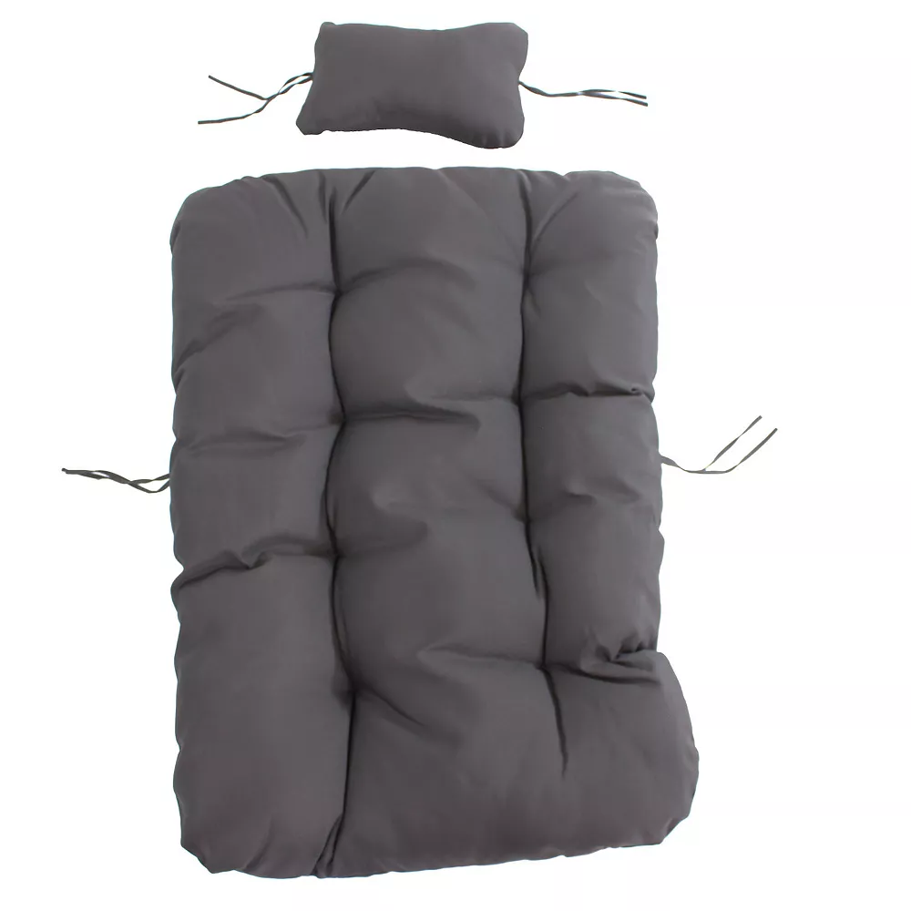 Sunnydaze Decor Sunnydaze Julia Egg Chair Replacement Seat And Headrest Cushions - Gray 3 Sunnydaze Decor Sunnydaze Julia Egg Chair Replacement Seat And Headrest Cushions - Gray