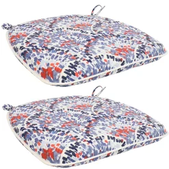 Sunnydaze Decor Sunnydaze Outdoor U-Shaped Seat Cushions - Abstract Red/Blue - Set Of 2