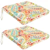 Sunnydaze Decor Sunnydaze Outdoor Square Seat Cushion - 17 In - Tropical Paisley - Set Of 2