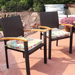 Sunnydaze Decor Sunnydaze Outdoor Square Seat Cushion - 17 In - Tropical Paisley - Set Of 2 -Safavieh Store 5817899 ALT