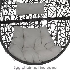 Sunnydaze Decor Sunnydaze Caroline Egg Chair Replacement Seat And Headrest Cushions - Gray 9 Sunnydaze Decor Sunnydaze Caroline Egg Chair Replacement Seat And Headrest Cushions - Gray -Safavieh Store 5817945 ALT3
