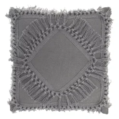 Nicole Curtis Diamond Fringe Indoor Throw Pillow