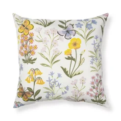 Sonoma Goods For Life® White Spring Floral 17" X 17" Outdoor Throw Pillow