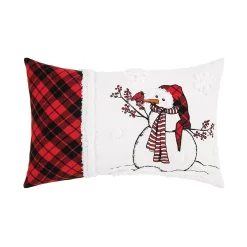 C&F Home Snowman Cardinal Christmas Throw Pillow