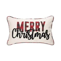 C&F Home Merry Christmas Plaid Throw Pillow
