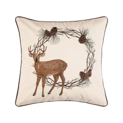 C&F Home Deer Pinecone Wreath Throw Pillow