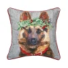 C&F Home German Shepherd Flower Christmas Throw Pillow -Safavieh Store 5926655