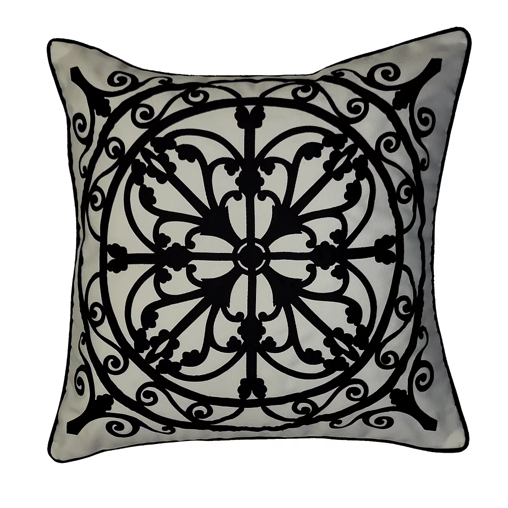 Edie At Home Edie@Home Indoor Outdoor Arabesque Tile Lasercut Throw Pillow 3 Edie At Home Edie@Home Indoor Outdoor Arabesque Tile Lasercut Throw Pillow