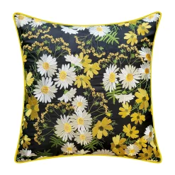 Edie At Home Edie@Home Indoor Outdoor Floral Print With Allover Embroidery Throw Pillow