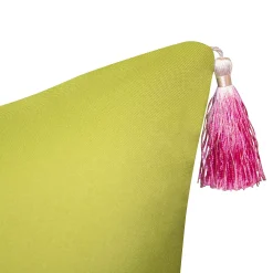 Edie At Home Edie@Home Indoor Outdoor Rose Print With Embroidery And Ombre Tassels Throw Pillow -Safavieh Store 5927148 ALT4