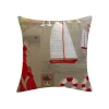 Edie At Home Edie@Home Indoor Outdoor Embroidered Lobster Sailing Throw Pillow