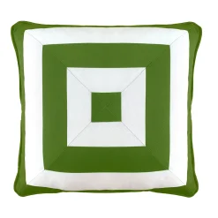 Edie At Home Edie@Home Indoor Outdoor Reversible Raffia Mitered Stripe Throw Pillow