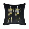 Edie At Home Edie@Home Velvet Rocker Skeletons Throw Pillow
