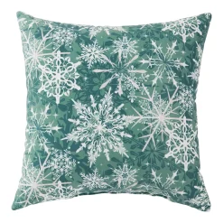 Greendale Home Fashions Holiday Evergreen Snowflakes Throw Pillow