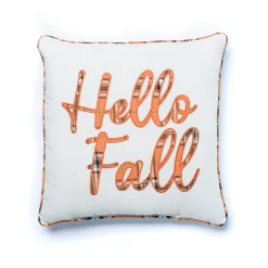 Tempo Home Hello Fall Plaid Toss Throw Pillow