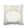 Tempo Home White And Gold Pumpkin Toss Throw Pillow