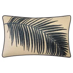 NYBG New York Botanical Garden® Indoor Outdoor Raffia Embroidered Palm Frond Throw Pillow