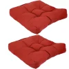 Sunnydaze Decor Sunnydaze Outdoor Square Olefin Tufted Seat Cushions - Brick Red - Set Of 2