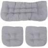 Sunnydaze Decor Sunnydaze Indoor/Outdoor Olefin 3-Piece Tufted Settee Cushion Set - Gray