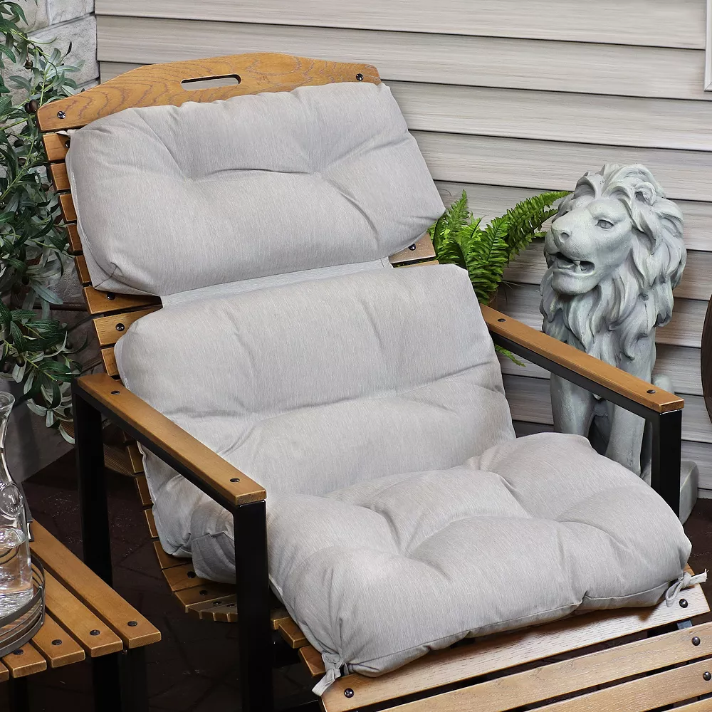 Sunnydaze Decor Sunnydaze Indoor/Outdoor Olefin Tufted High-Back Chair Cushion - Gray 4 Sunnydaze Decor Sunnydaze Indoor/Outdoor Olefin Tufted High-Back Chair Cushion - Gray - Image 2