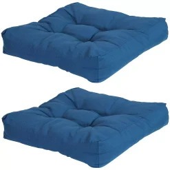 Sunnydaze Decor Sunnydaze Outdoor Square Olefin Tufted Seat Cushions - Blue - Set Of 2
