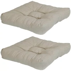 Sunnydaze Decor Sunnydaze Outdoor Square Olefin Tufted Seat Cushions - Beige - Set Of 2