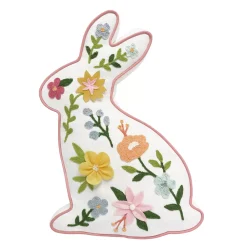 Celebrate Together Easter Ivory Shaped Floral Bunny Pillow
