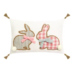 Celebrate Together Easter Ivory Gingham Bunny Pillow
