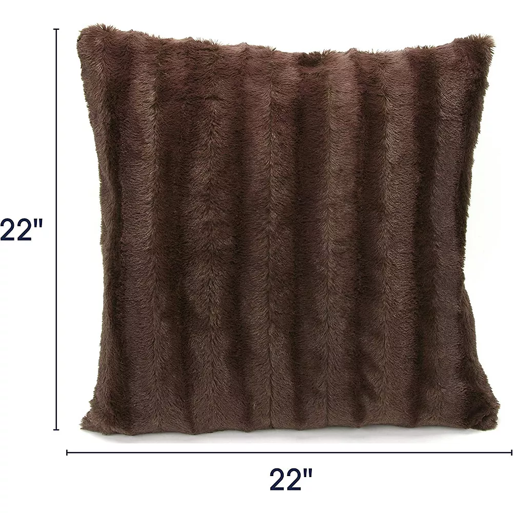 Cheer Collection Set Of 2 Faux Fur Throw Pillows 22" X 22" 7 Cheer Collection Set Of 2 Faux Fur Throw Pillows 22" X 22" - Image 5