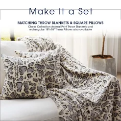 Cheer Collection Set Of 2 Snow Leopard Print Throw Pillows - Soft Velvety Faux Fur Decorative Lumbar Couch Pillows -Safavieh Store 5975665 ALT4