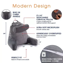 Cheer Collection TV & Reading Pillow With Detachable Cervical Bolster Backrest , Washable -Safavieh Store 5977763 ALT2