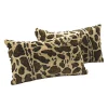 Cheer Collection Set Of 2 Leopard Print Throw Pillows - Soft Velvety Faux Fur Decorative Lumbar Couch Pillows -Safavieh Store 5977764