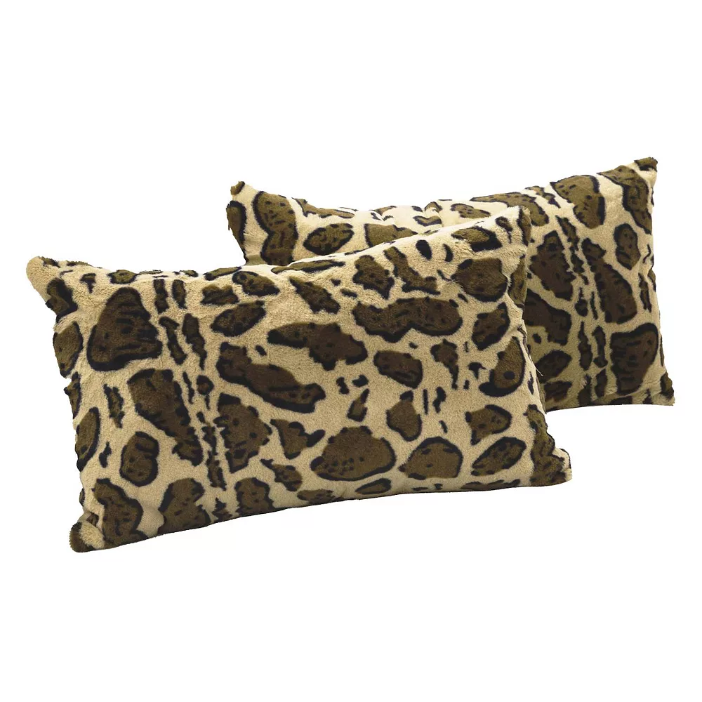 Cheer Collection Set Of 2 Leopard Print Throw Pillows - Soft Velvety Faux Fur Decorative Lumbar Couch Pillows 3 Cheer Collection Set Of 2 Leopard Print Throw Pillows - Soft Velvety Faux Fur Decorative Lumbar Couch Pillows