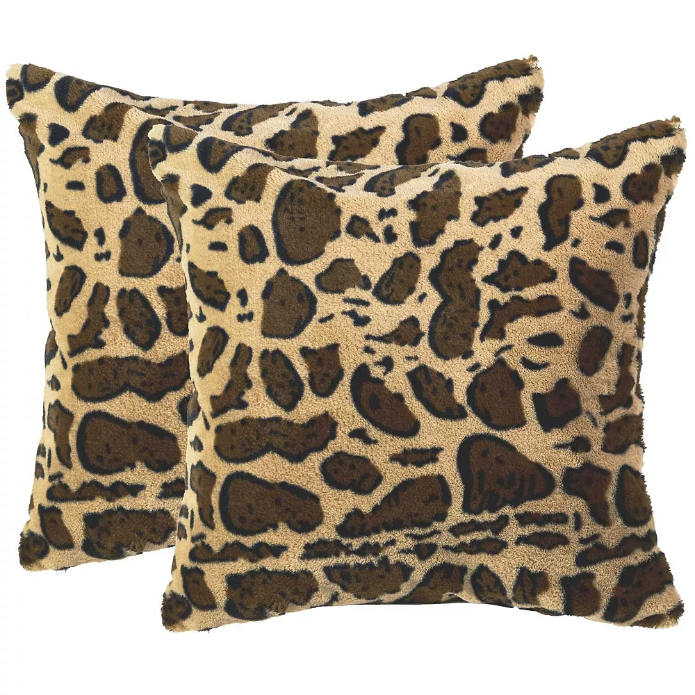 Cheer Collection Set Of 2 Leopard Print Throw Pillows - Soft Velvety Faux Fur Decorative Lumbar Couch Pillows 4 Cheer Collection Set Of 2 Leopard Print Throw Pillows - Soft Velvety Faux Fur Decorative Lumbar Couch Pillows - Image 2