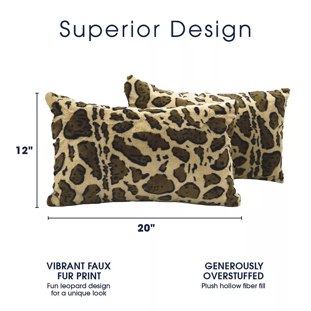 Cheer Collection Set Of 2 Leopard Print Throw Pillows - Soft Velvety Faux Fur Decorative Lumbar Couch Pillows 5 Cheer Collection Set Of 2 Leopard Print Throw Pillows - Soft Velvety Faux Fur Decorative Lumbar Couch Pillows - Image 3