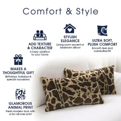 Cheer Collection Set Of 2 Leopard Print Throw Pillows - Soft Velvety Faux Fur Decorative Lumbar Couch Pillows 9 Cheer Collection Set Of 2 Leopard Print Throw Pillows - Soft Velvety Faux Fur Decorative Lumbar Couch Pillows -Safavieh Store 5977764 ALT3