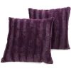 Cheer Collection Faux Fur Square Decorative Pillow 18x18 (Set Of 2) -Safavieh Store 5977765 Purple