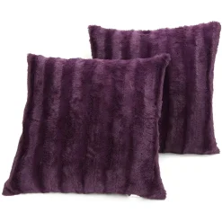 Cheer Collection Faux Fur Square Decorative Pillow 18x18 (Set Of 2)