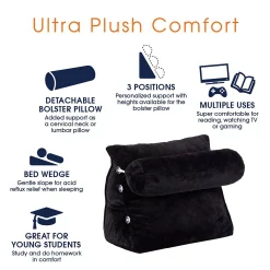 Cheer Collection Wedge Shaped Back Support Pillow And Bed Rest Cushion For Reading, Gaming, Watching - With Adjustable Neck Pillow 8 Cheer Collection Wedge Shaped Back Support Pillow And Bed Rest Cushion For Reading, Gaming, Watching - With Adjustable Neck Pillow -Safavieh Store 5977775 ALT2