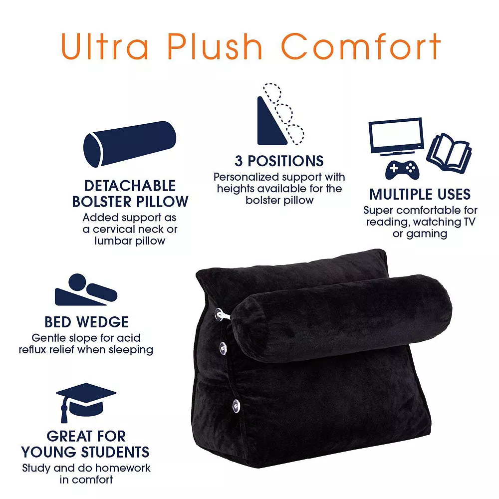 Cheer Collection Wedge Shaped Back Support Pillow And Bed Rest Cushion For Reading, Gaming, Watching - With Adjustable Neck Pillow 5 Cheer Collection Wedge Shaped Back Support Pillow And Bed Rest Cushion For Reading, Gaming, Watching - With Adjustable Neck Pillow - Image 3