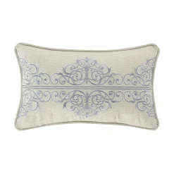 Five Queens Court Angelo Silver Boudoir Decorative Throw Pillow