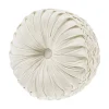 Five Queens Court Othello Cream Tufted Round Decorative Throw Pillow