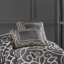 Five Queens Court Darwin Charcoal 20" Square Decorative Throw Pillow -Safavieh Store 5998678 ALT2