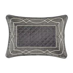 Five Queens Court Darwin Charcoal Boudoir Decorative Throw Pillow